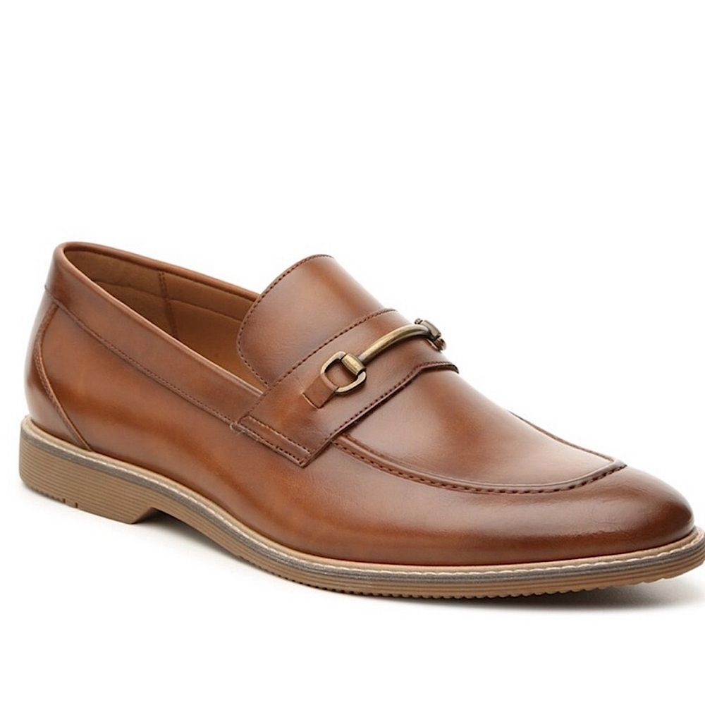 Steve Madden mens size 14 brown leather horse bit Otis business casual loafers